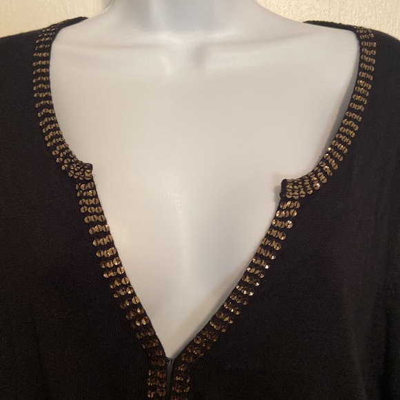 BCBG Max Azria Black Sequined Cardigan - Picture 2 of 9